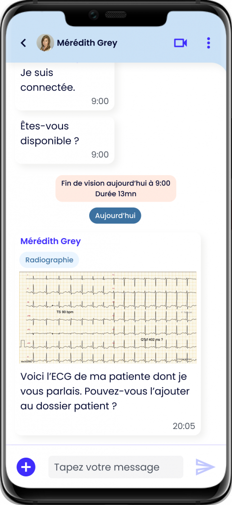 Capture d'écran discussion idomed